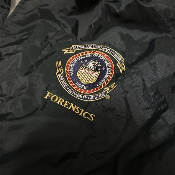 Forensics Vintage Navy Blue Windbreaker Jacket size XL - Picture 3 of 11